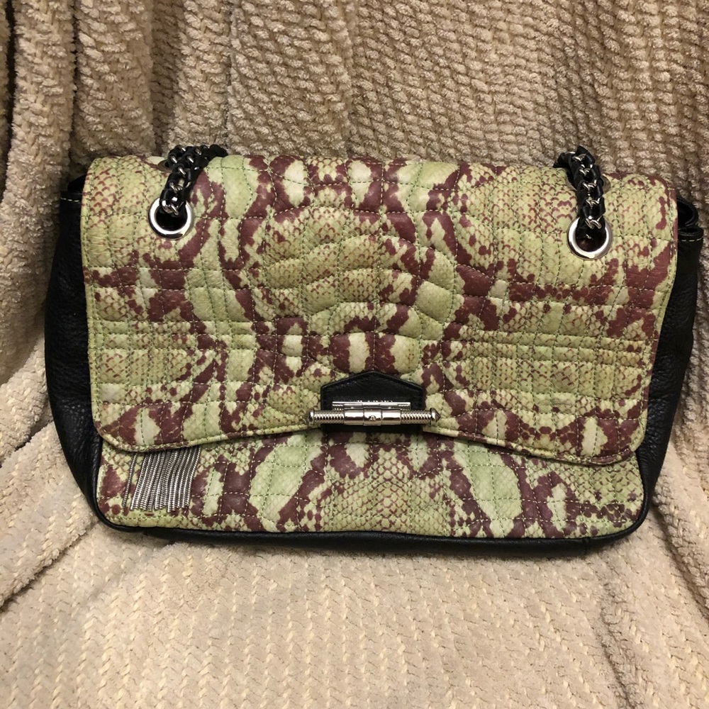 Aimee Kestenberg Quilted Snakeskin Shoulder Bag